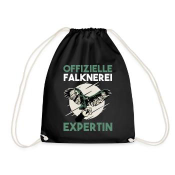 Falknerin Falken Falknerei - Turnbeutel - Schwarz - Vorne