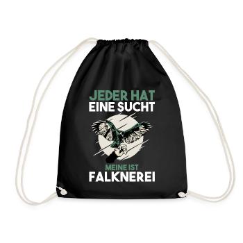 Falkner Falken Falknerei - Turnbeutel - Schwarz - Vorne