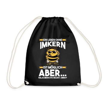 Biene Bienen Imkerei Honig Imker - Turnbeutel - Schwarz - Vorne