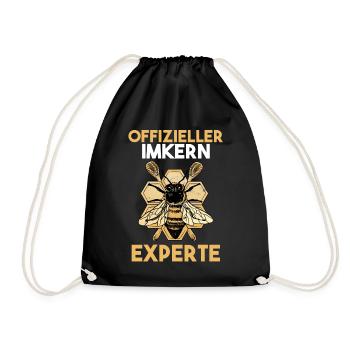 Biene Bienen Imkerei Honig Imker - Turnbeutel - Schwarz - Vorne