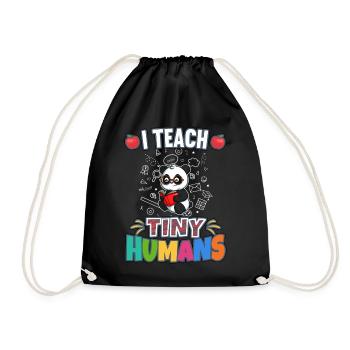 I Teach Tiny Humans Elementary School Teacher - Drawstring Bag - black - Front