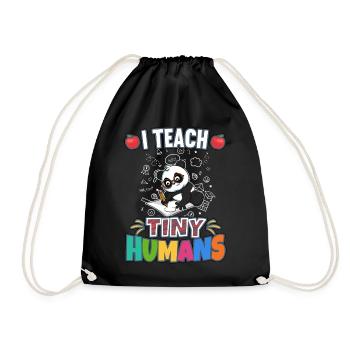 I Teach Tiny Humans Elementary School Teacher - Drawstring Bag - black - Front
