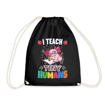 I Teach Tiny Humans Elementary School Teacher - Drawstring Bag - black - Front