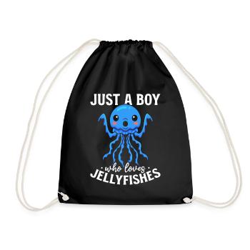 Jellyfish Lover Je suis juste un garçon qui a des méduses - Sac de sport léger - noir - Devant