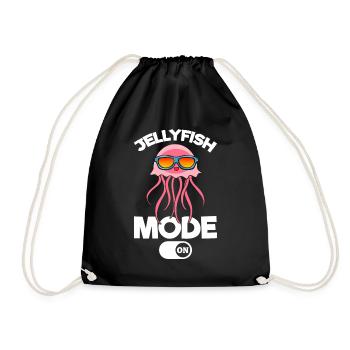 Jellyfish Mode on Cool Jellyfish with Sunglasses - Drawstring Bag - black - Front