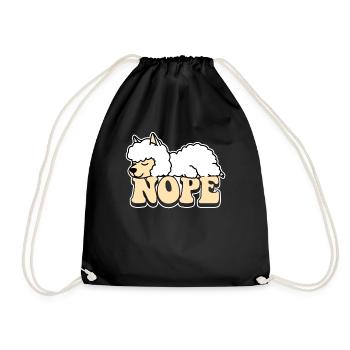 Nope Llama Vicuna Guanaco Breeder Alpaca - Drawstring Bag - black - Front