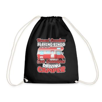 Grandpas Play Bingo Cool Grandpas Driving Motorhome - Drawstring Bag - black - Front