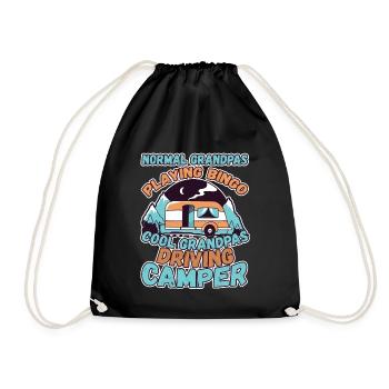 Grandpas Play Bingo Cool Grandpas Driving Motorhome - Drawstring Bag - black - Front