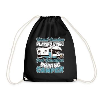 Grandpas Play Bingo Cool Grandpas Driving Motorhome - Drawstring Bag - black - Front