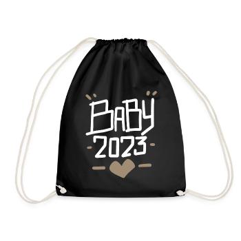 Grossesse Bébé enceinte 2023 - Sac de sport léger - noir - Devant