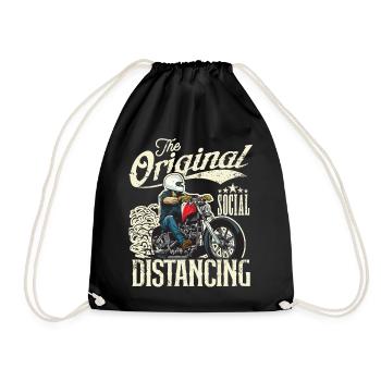 Le vintage original de la moto de distanciation sociale - Sac de sport léger - noir - Devant