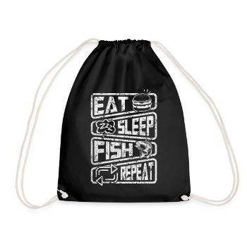 Manger du poisson endormi Répéter Drôle pêcheur Pêche à la ligne - Sac de sport léger - noir - Devant