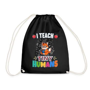 I Teach Tiny Humans Elementary School Teacher - Turnbeutel - Schwarz - Vorne