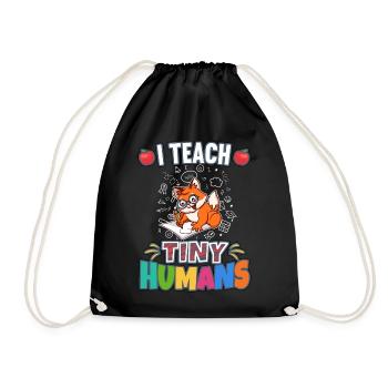 I Teach Tiny Humans Elementary School Teacher - Turnbeutel - Schwarz - Vorne
