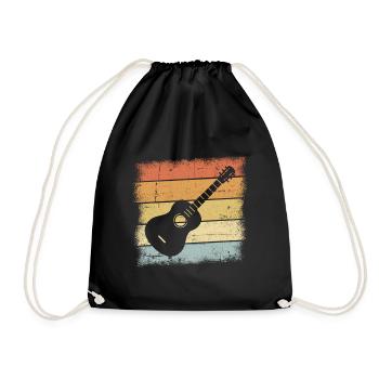 Gitarren Retro Design - Turnbeutel - Schwarz - Vorne