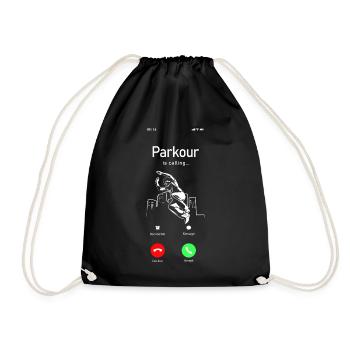 Parkour Free Running Traceur Phone - Drawstring Bag - black - Front