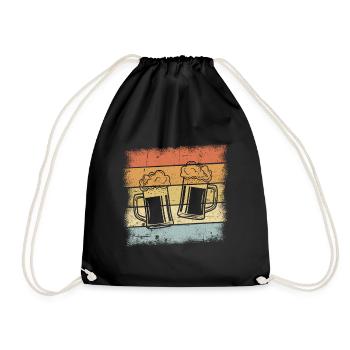 Bier Retro Design - Turnbeutel - Schwarz - Vorne