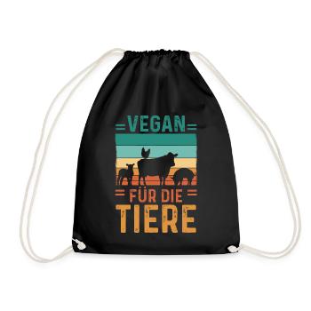 Veganer Vegan - Turnbeutel - Schwarz - Vorne