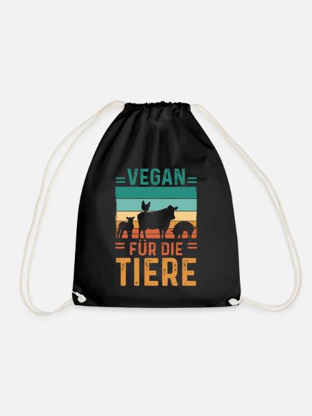 Veganer Vegan - Turnbeutel - Schwarz