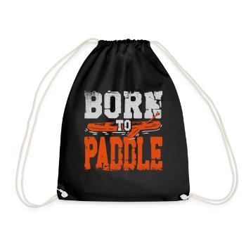 Canoe Canoeing Vintage Retro Born - Drawstring Bag - black - Front