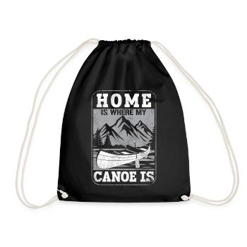 Canoe Canoeing Vintage Home Is - Drawstring Bag - black - Front