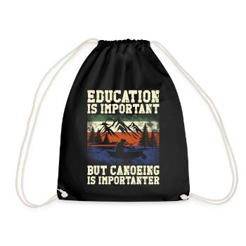 Canoe Canoeing Vintage Retro - Turnbeutel - Schwarz - Vorne