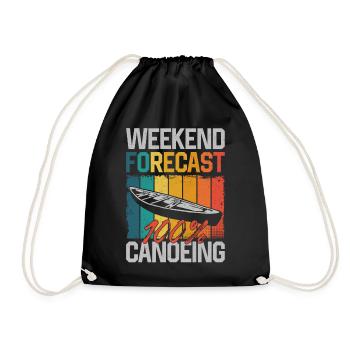 Canoe Canoeing Vintage Retro - Turnbeutel - Schwarz - Vorne