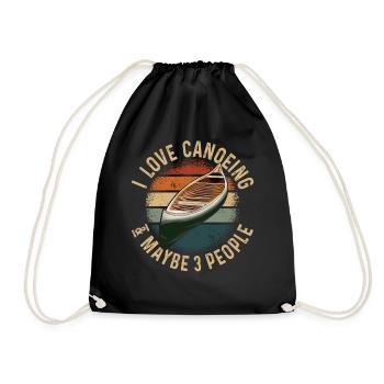 Canoe Canoeing Vintage Retro I - Turnbeutel - Schwarz - Vorne
