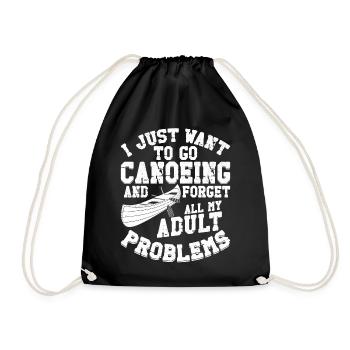 Canoe Canoeing Vintage I Just Want - Turnbeutel - Schwarz - Vorne
