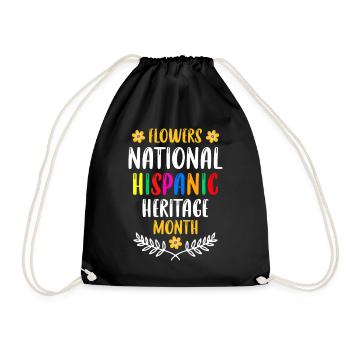 Flowers National Hispanic Heritage Month - Drawstring Bag - black - Front