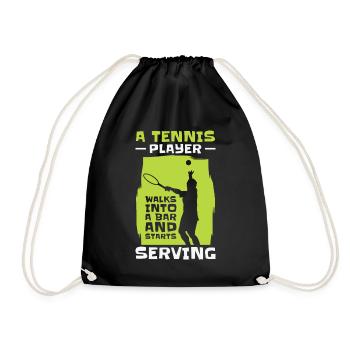 Joueur de tennis Raquette de tennis Balle de tennis - Sac de sport léger - noir - Devant