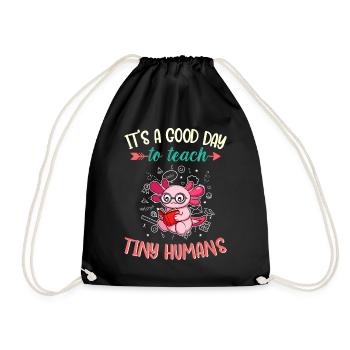 Good Day To Teach Tiny Humans Elementary Teacher - Drawstring Bag - black - Front