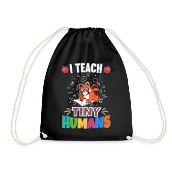 I Teach Tiny Humans Elementary School Teacher - Drawstring Bag - black - Front