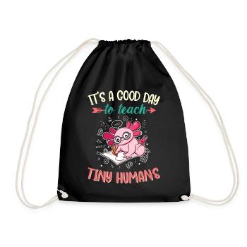 Good Day To Teach Tiny Humans Elementary Teacher - Drawstring Bag - black - Front