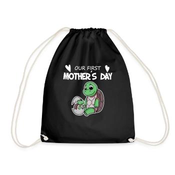Cadeau de fête des mères - Notre première fête des mères - Sac de sport léger - noir - Devant