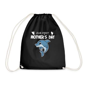 Cadeau de fête des mères - Notre première fête des mères - Sac de sport léger - noir - Devant
