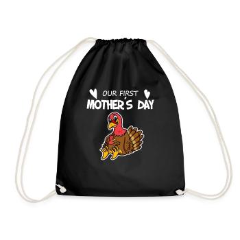 Cadeau de fête des mères - Notre première fête des mères - Sac de sport léger - noir - Devant
