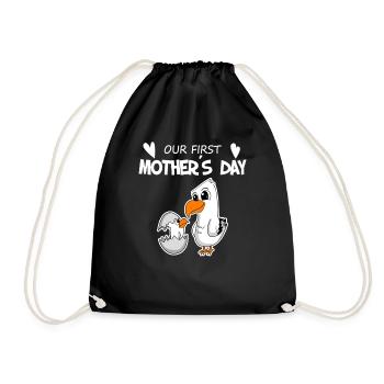 Cadeau de fête des mères - Notre première fête des mères - Sac de sport léger - noir - Devant