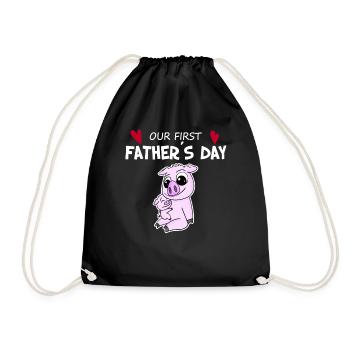 Father's Day - First Father's Day Gift - Drawstring Bag - black - Front