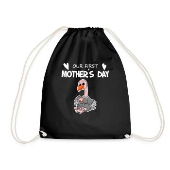 Cadeau de fête des mères - Notre première fête des mères - Sac de sport léger - noir - Devant