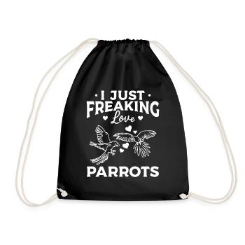 Funny cockatiel parrot bird I love - Drawstring Bag - black - Front
