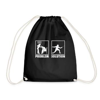 Fencing Fencer Statement Problem Solution. - Turnbeutel - Schwarz - Vorne