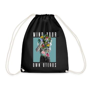 Attention à votre propre utérus Mon corps Mon choix Floral - Sac de sport léger - noir - Devant