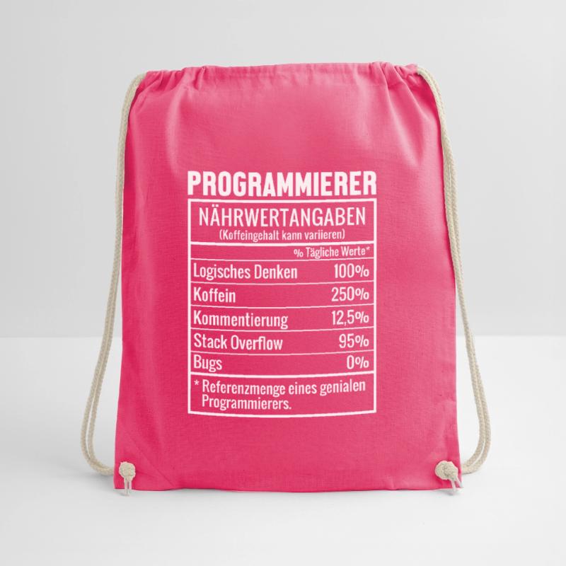 Programmierer Nährwertangaben Developer Coder Turnbeutel