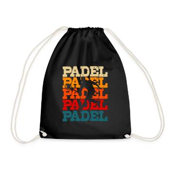 Padel Tennis Platform Tennis Paddleball Padel - Drawstring Bag - black - Front