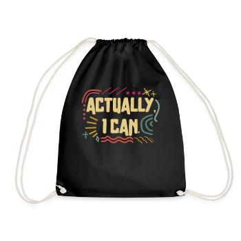 Chemise féministe, en fait je peux vintage tee, fille - Sac de sport léger - noir - Devant