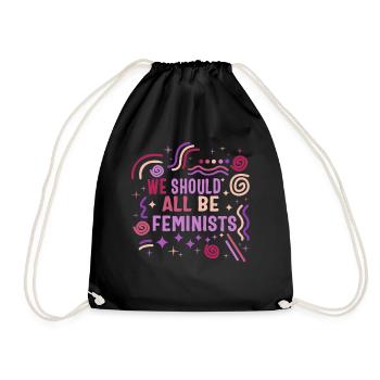 Chemise féministe, nous devrions être toutes féministes, fille - Sac de sport léger - noir - Devant