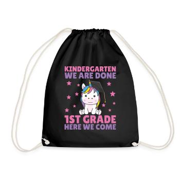 Kids Kindergarten graduate Einhorn 1st grade - Turnbeutel - Schwarz - Vorne