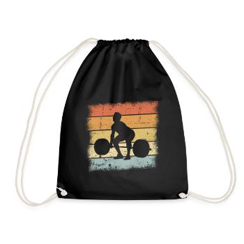 Gewichtheber Geschenk - Turnbeutel - Schwarz - Vorne