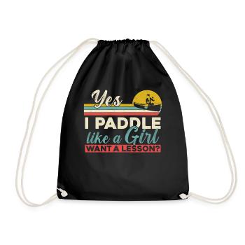 Canoë Canoë Fille Vintage Rétro - Sac de sport léger - noir - Devant
